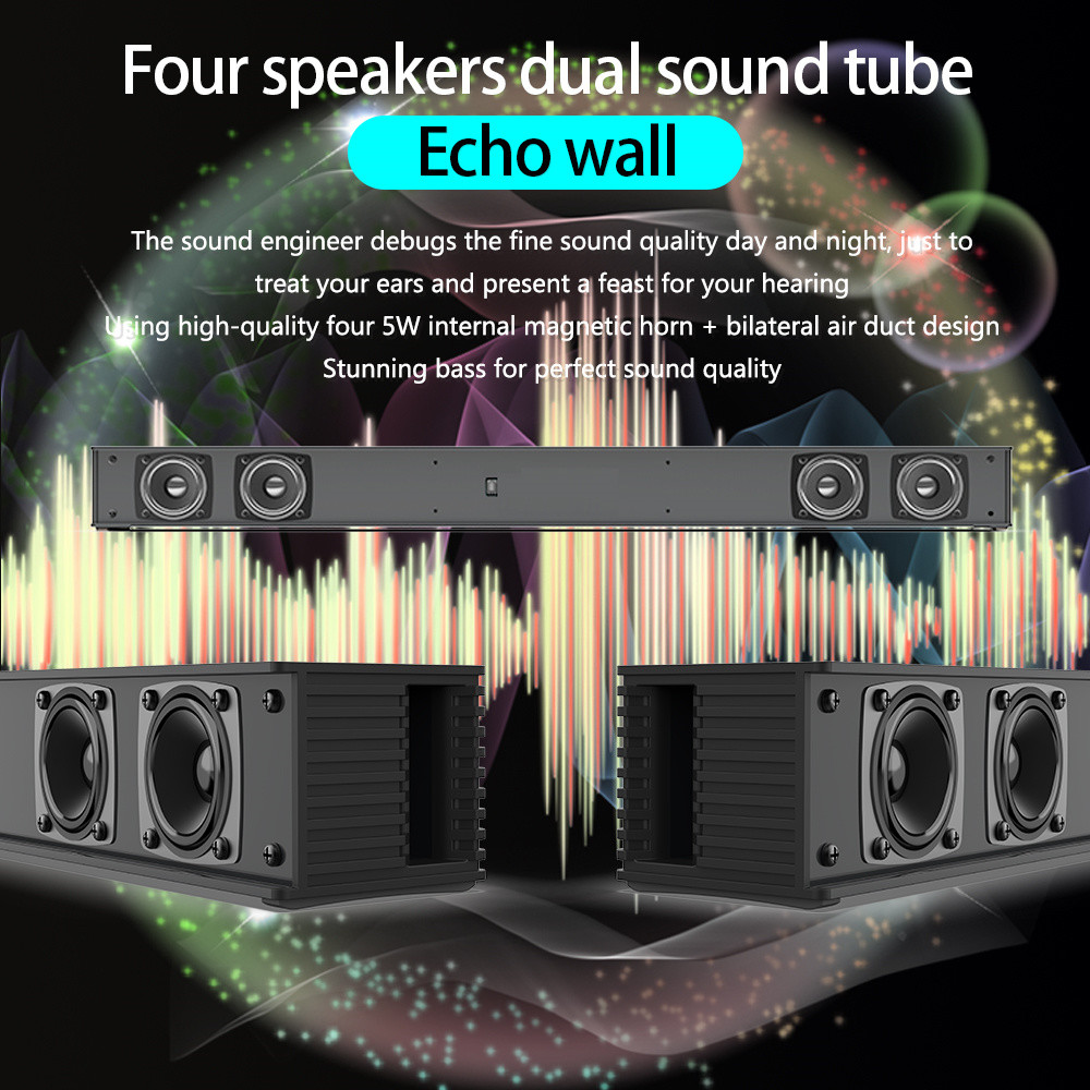 Universal 2.0 Channel Bluetooth Soundbar Speaker With Optical Inputs