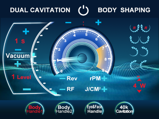 Cellulite Vacuum Roller Massage Machine 6 In 1 Cavitation Machine 80k Radio Frequency