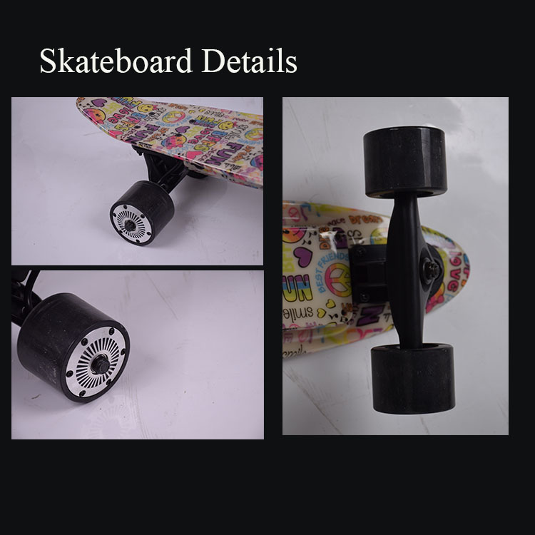 PP Material Electric Girl Power Skateboard 300W Motor 580MM Length