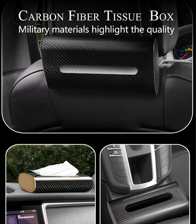 corrosion resistant 3K Glossy Carbon Fiber Tissue Paper Box