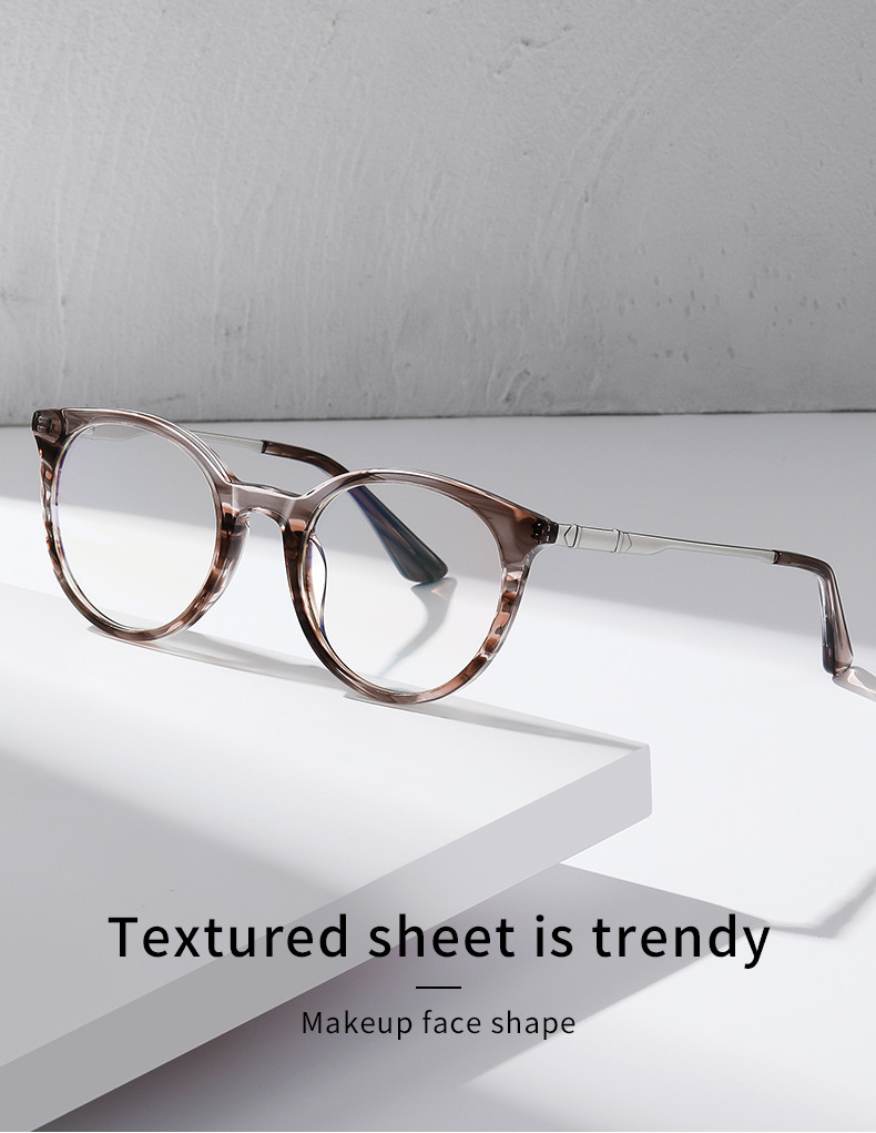 Retro Round Acetate Metal Glasses Blue Light Blocking Gaming Computer Anti UV Glare