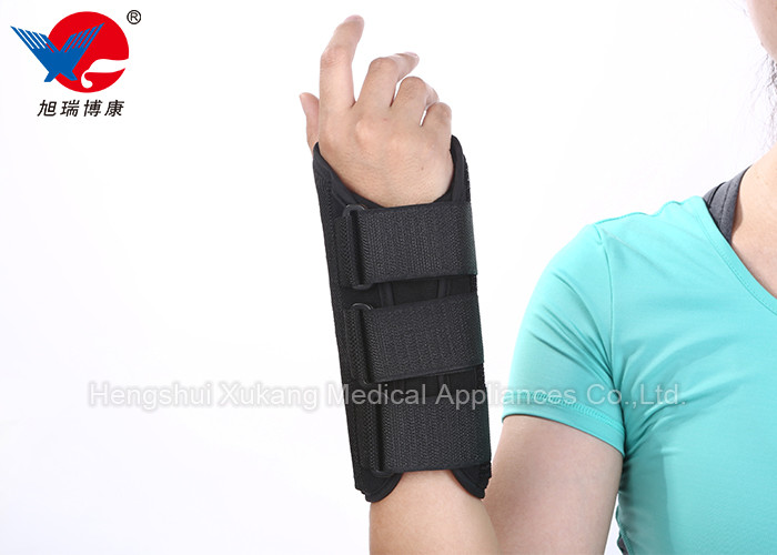 Medical Aluminum Alloy Wrist Support Brace Black Air Permeable For Left And Right