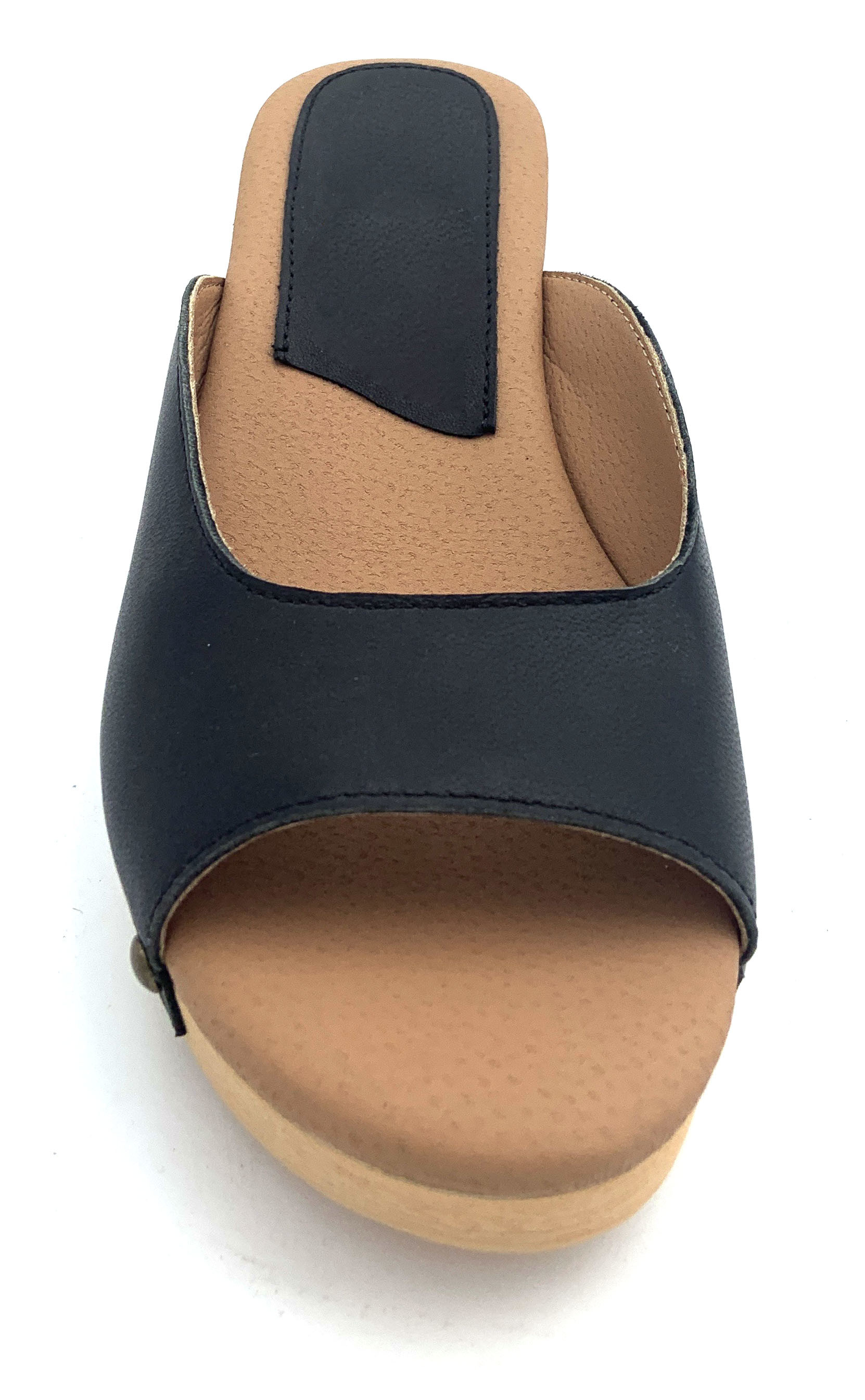 Custom Ladies Backless Heeled Mules With Rubber Sole Material