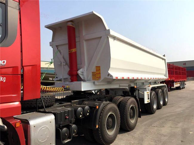 25CBM U Shape Semi Truck Dump Trailer Optional Bottom Plate Material