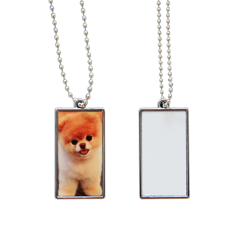 Custom Logo Blank Double Sided Sublimation Metal Pet Name ID Chain Dog Tags For Sublimation Printing
