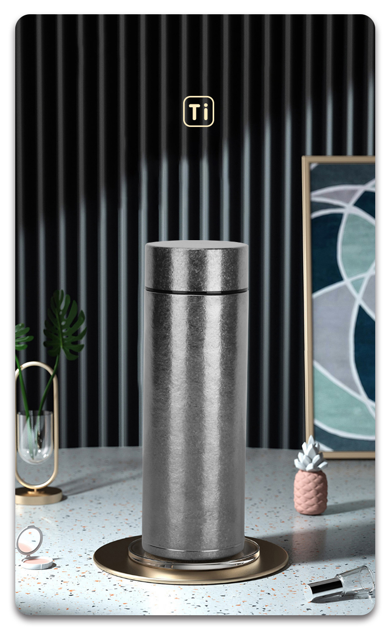 Top Grade Double-layer Vacuum Ti Water Bottle Sterilization Anti-oxidation Handmade Titanium Warm Keeping Pot
