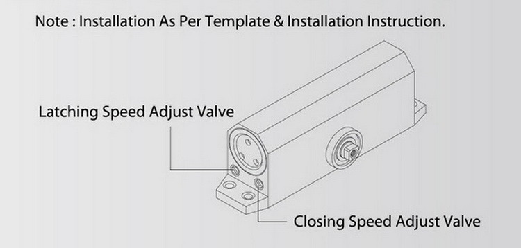 CE Listed Fire Safety Door Closer Light Duty for 40 - 65kg Residential Door