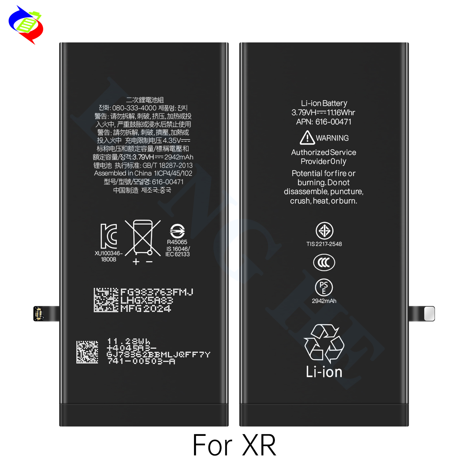 Upgrade your iphone XR with a 2942mAh RECHARGABLE battery Dual IC protection included