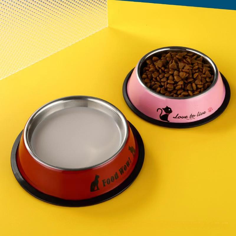 Stylish and Durable Stainless Steel Pet Bowl Colorful Painted Design for Happy Pets