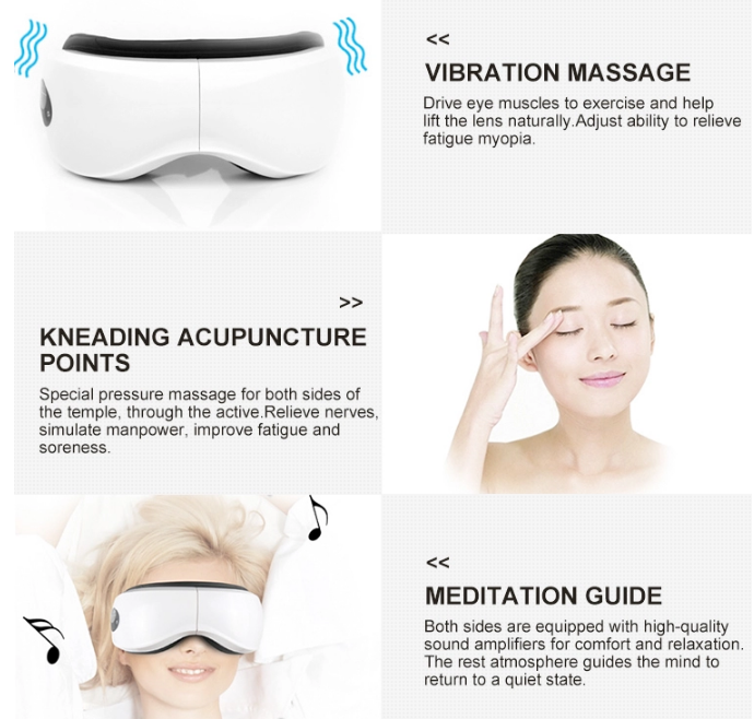 World best selling products eye care massager with music and heat compression glasses massage