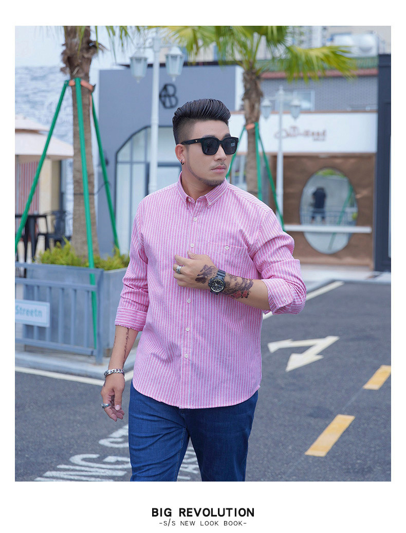 Customized Logo Printing Fashion Autumn Mens Long Sleeve Shirts Plus Size Men's Shirts