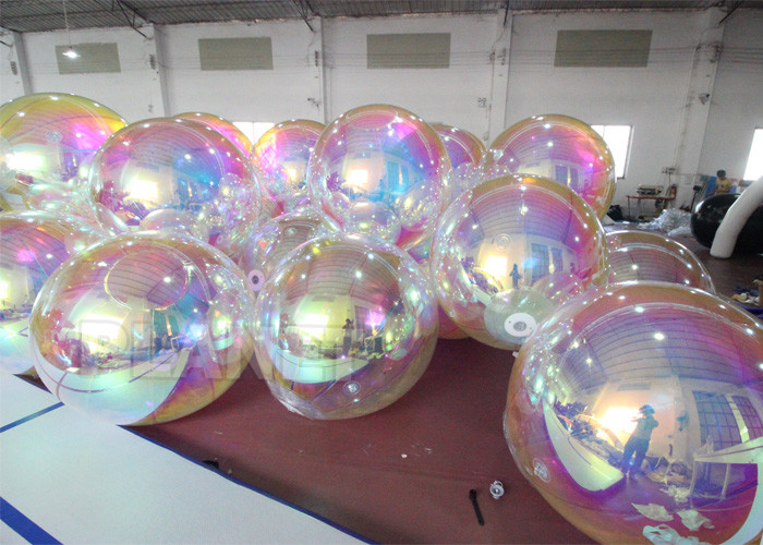 Giant PVC Dazzling Floating Inflatable Colorful Mirror Ball Decorative Inflatable Iridescent Mirror Balls