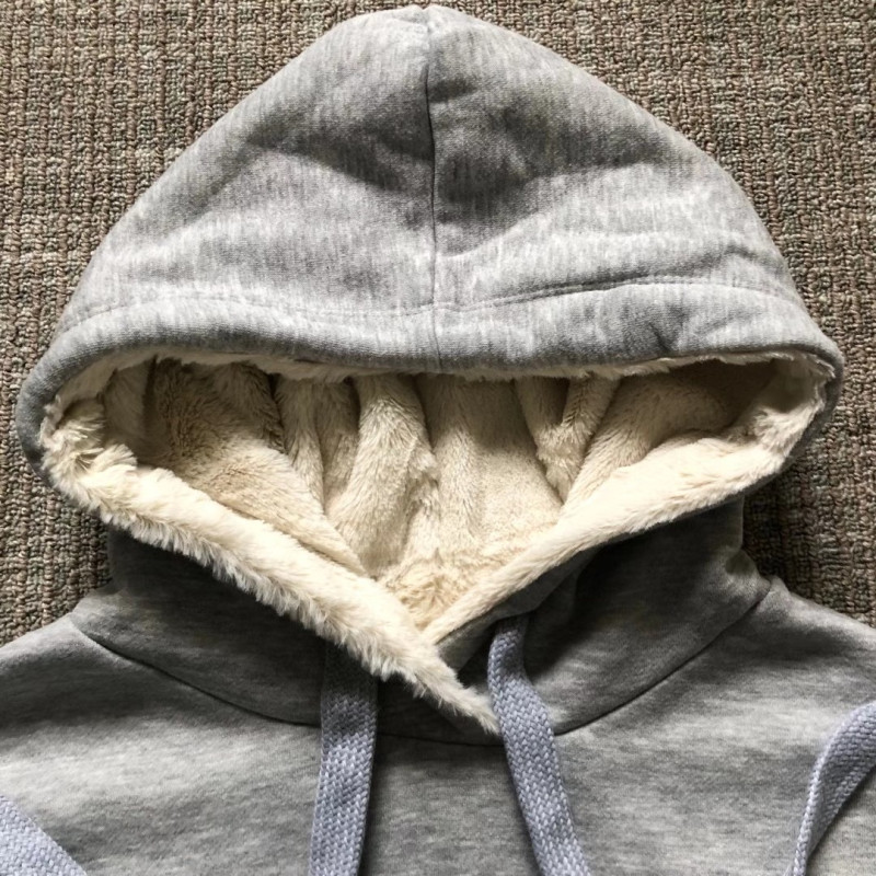 Pink Grey Ladies Cashmere Sweater 100% Polyester Cashmere Hoodie Womens