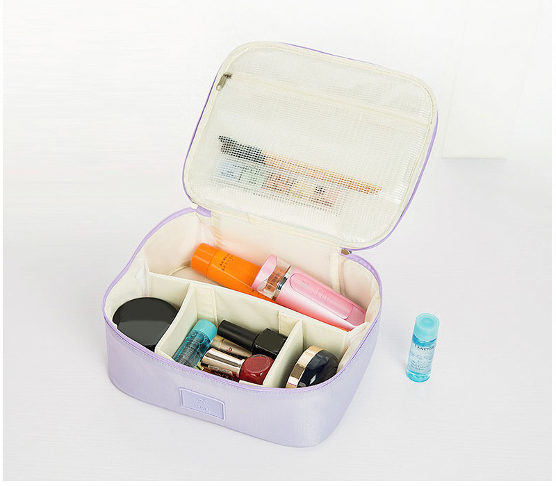 Waterproof Large Polyester Dividers Cosmetics Makeup Bag