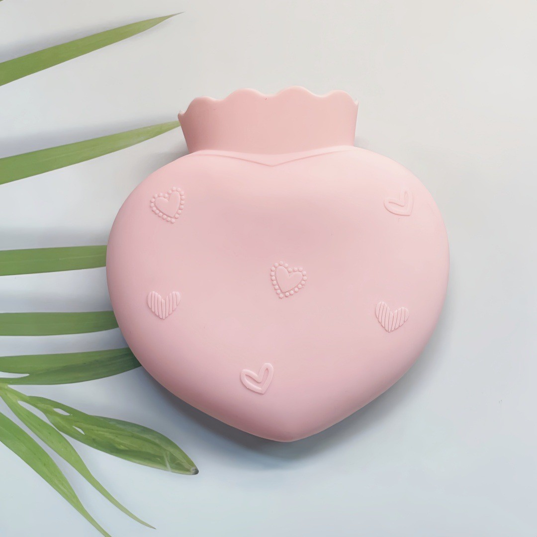 500ML Soft Comfortable Silicone Hot Water Bottle With Screw Cap Leakproof Bag For Pain Relief Waist Back Neck, Shoulders