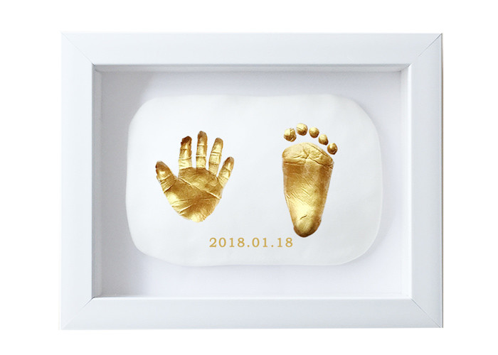 Newborn Baby Keepsake Box Hand And Foot Print Frame For Souvenir Gifts