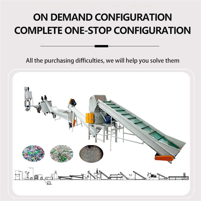 PET Bottle Recycling Cleaning Line Plastic Crushing Recycling Equipment