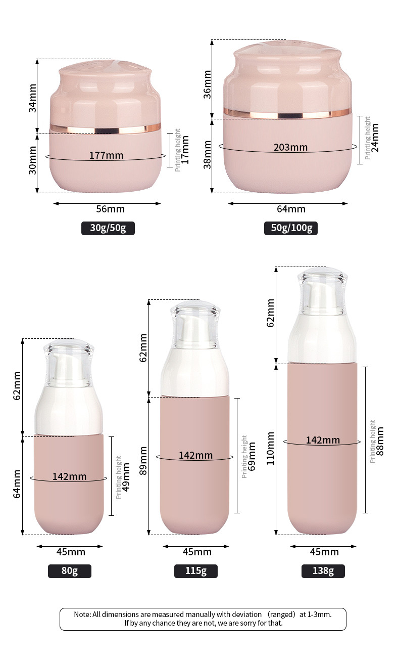 Mini Airless Cosmetic Bottle Sets 50ml 80ml 100ml ODM Available