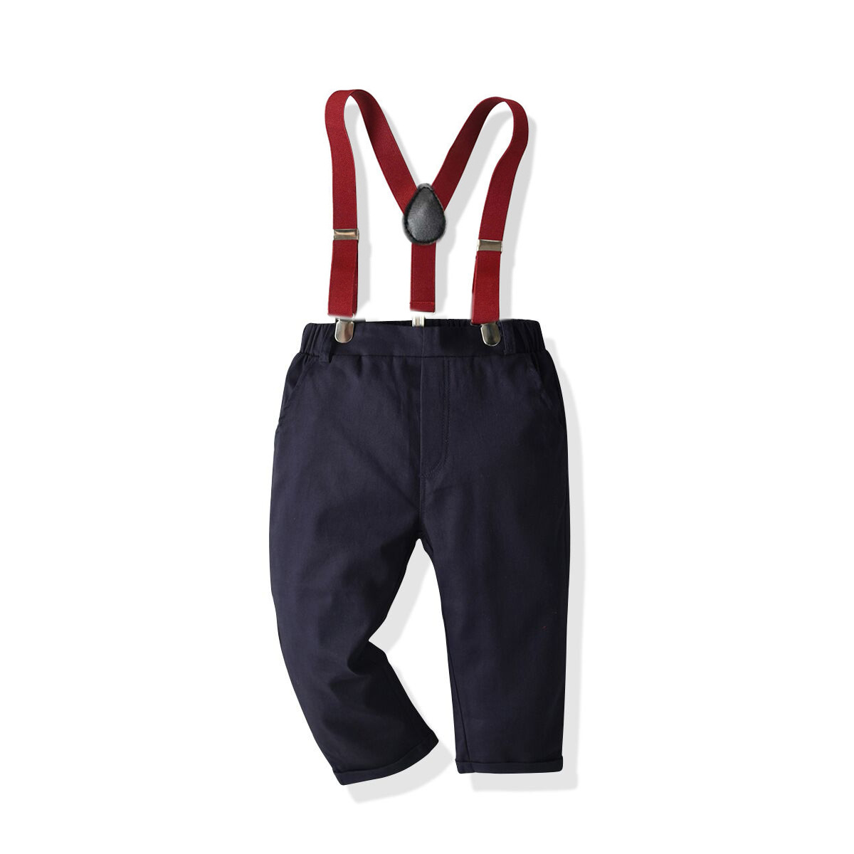 Bow Tie Polo Neck Top With Pants Boys Suit Baby Suspenders Outfit