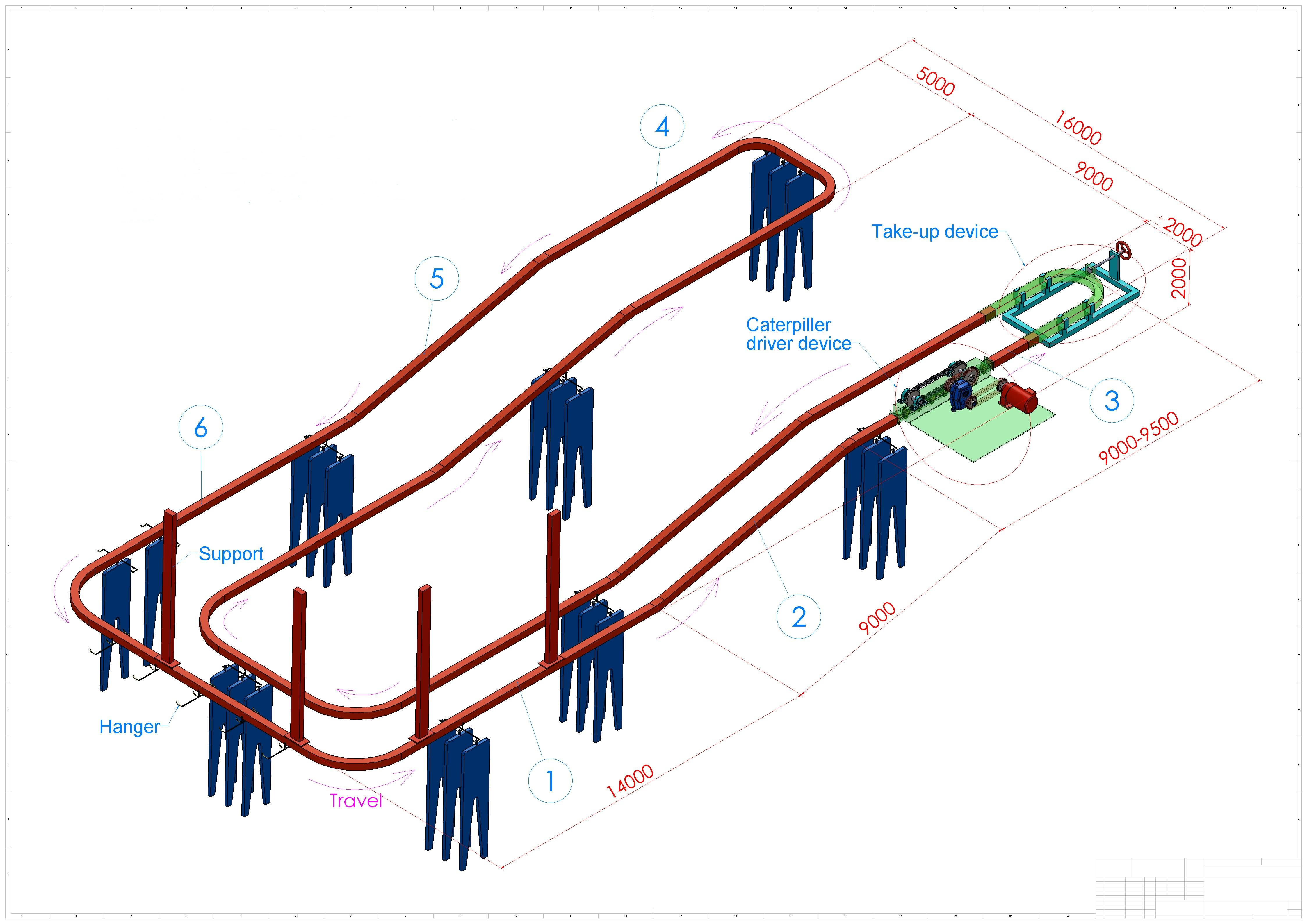 Hanging Conveyor Transmission Roller Chain For Jeans Laundry Garment Factory