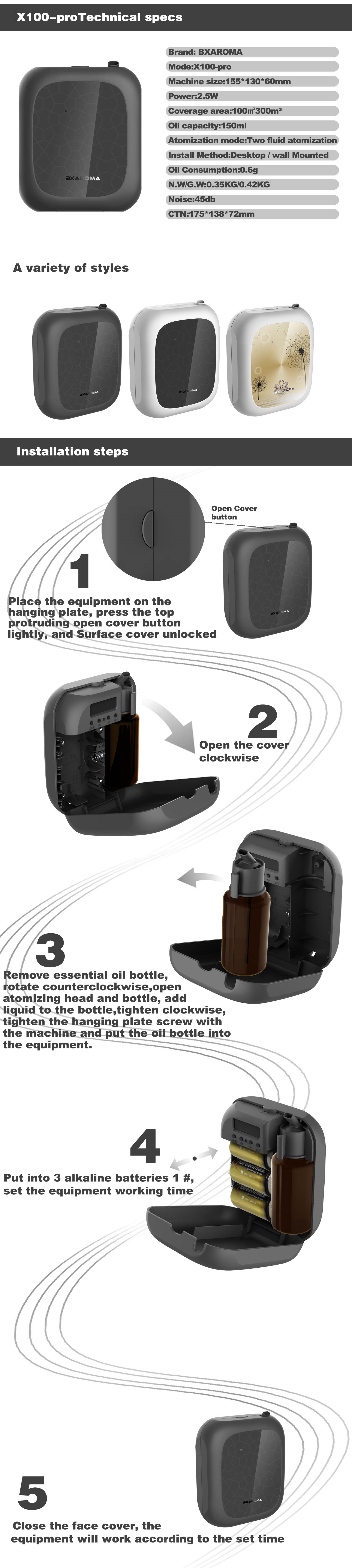4.5V Battery Operated Scent Diffuser Remove Odor 2.5W Office Diffuser Machine