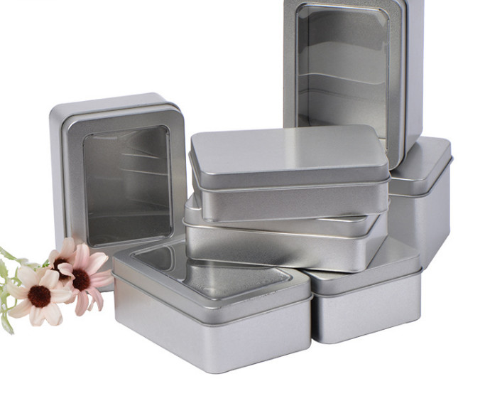 CMYK Decorative Storage Tins With Lids 340g Rectangular Tin Containers
