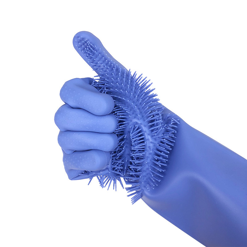 Non-slip Design New Fancy Multifunctional Scrubber Cleaning Glove 100% Food Grade Silicone Rubber Sponge Brush with five fingers