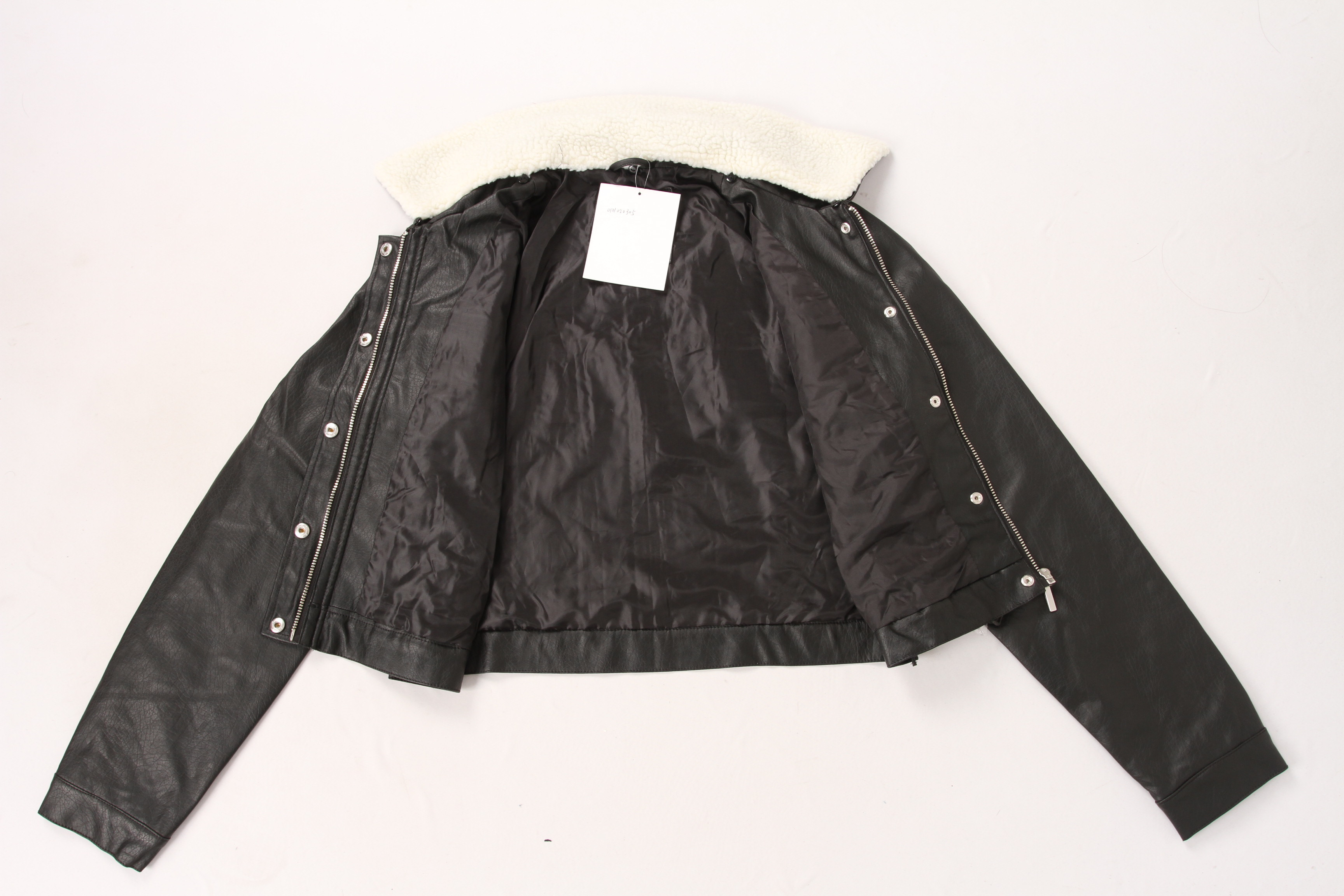 Ladies High quality leather jacket, Women's Leather jacket, Sherpa collar detachable