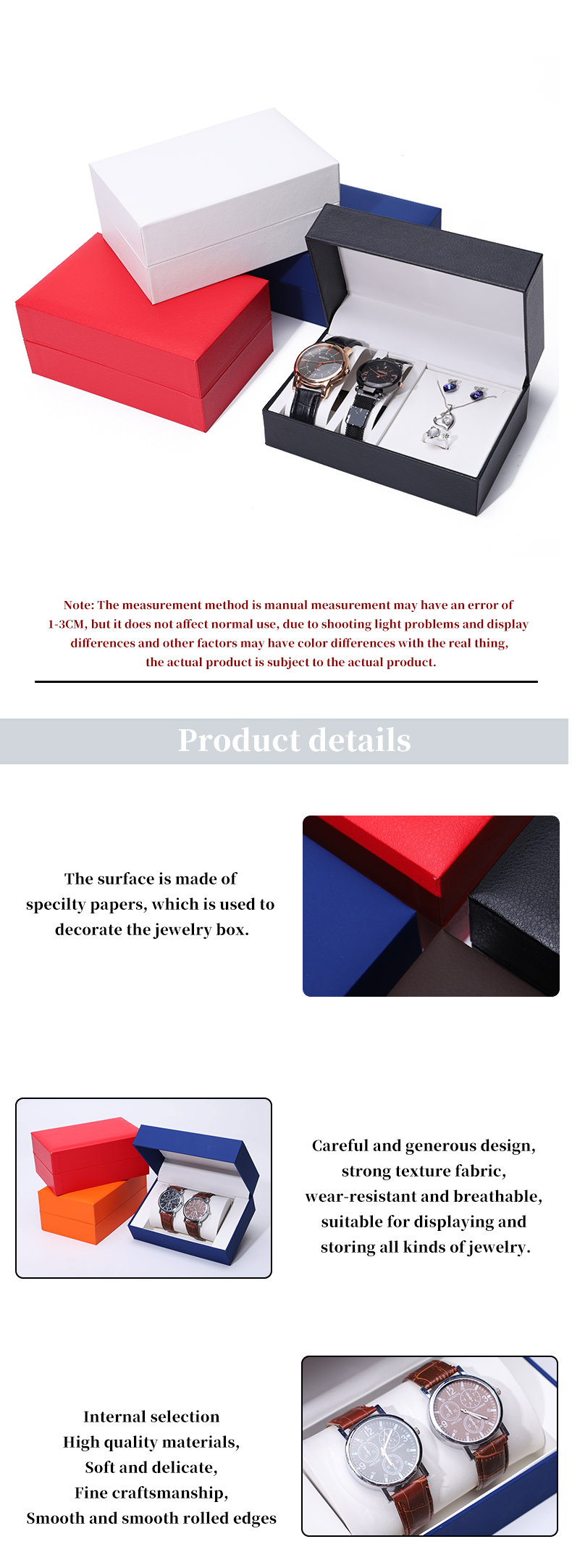 Multi Function Dual Pack Hard Paper Watch Box DustProof Luxury Packaging Case
