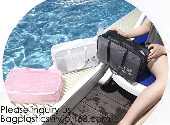 Clear Zipper Pouch with Strap Makeup Bag PVC Cosmetic Pouch,Printing Clear k Cosmetic PVC Pouch, bagease, bagplast