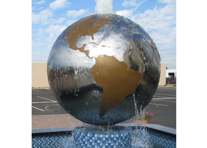 Egg Hollow Shape Stainless Steel Sculpture , Metal Ball Sculpture Corrosion Stability