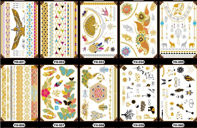 Gold Foil Body Tattoo Sticker