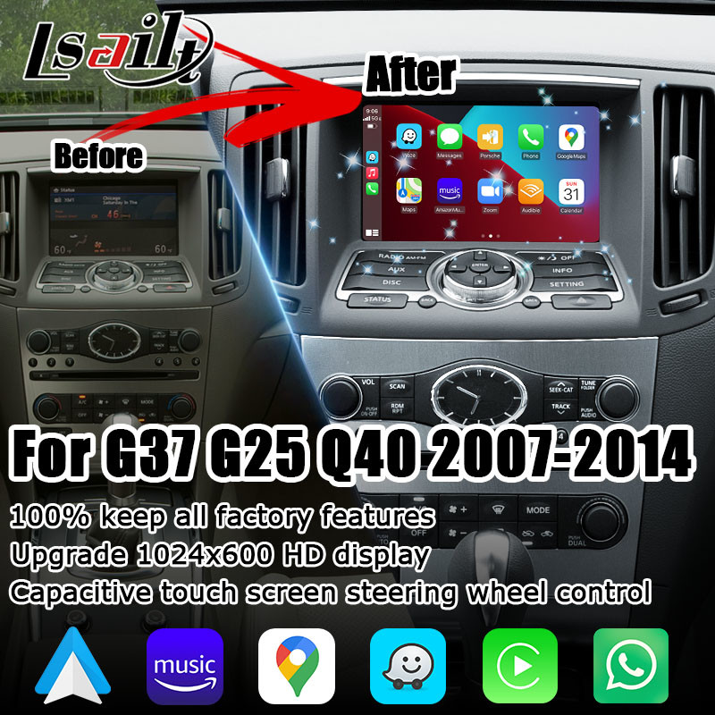 Plug And Play Infiniti G37 G25 Q40 wireless carplay android auto module video interface box