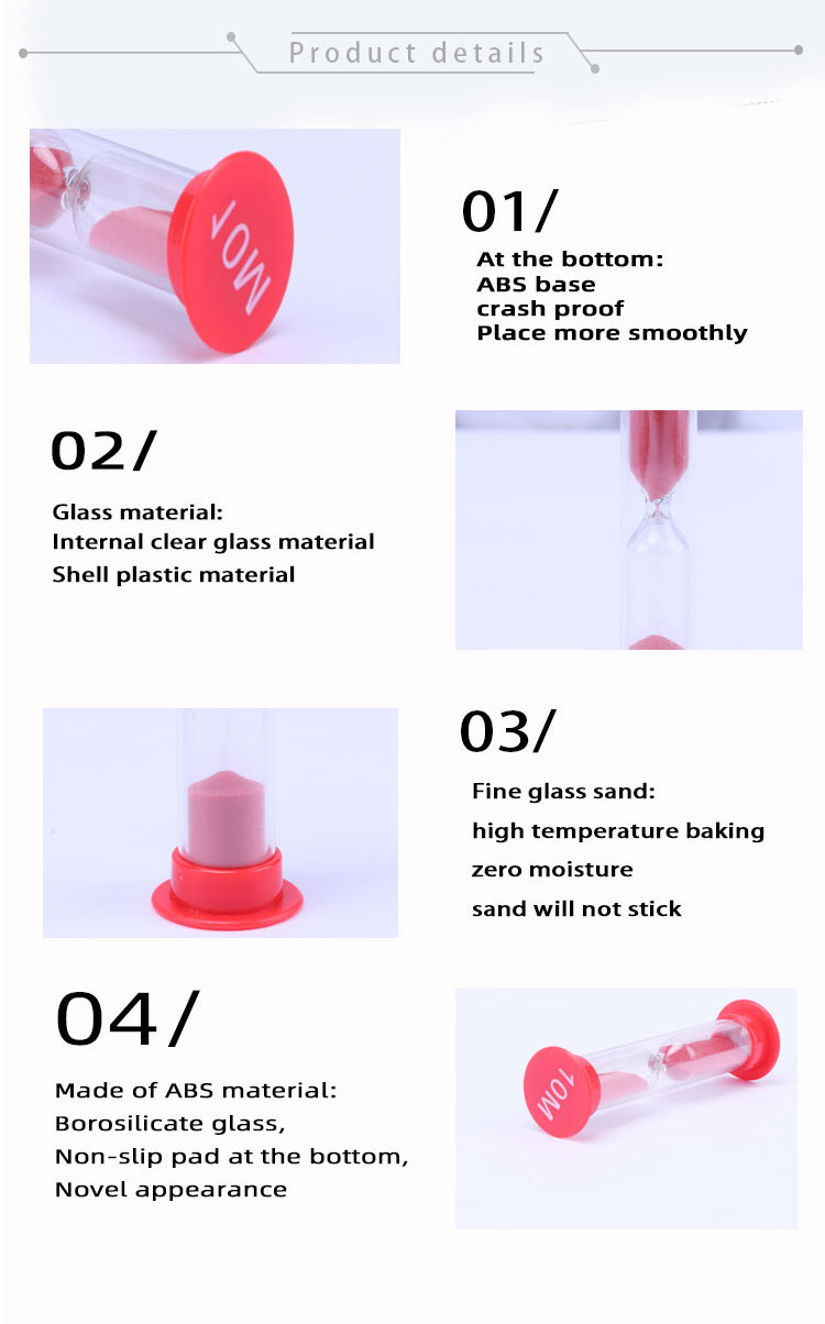 OEM ODM Plastic Hourglass 1 2 3 10 Minutes Sand Timer Free Sample