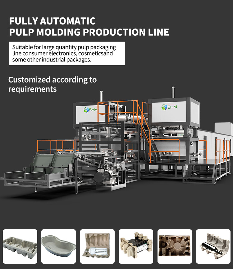 Corrugated Molded Pulp Packaging Machinery Pulp Cat Litter Basin Making Machine