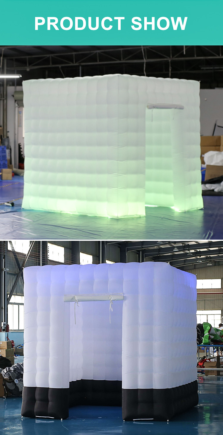Inflatable Led 360 Photo Booth Enclosure Golden Inflatable Photo Booth With Camera
