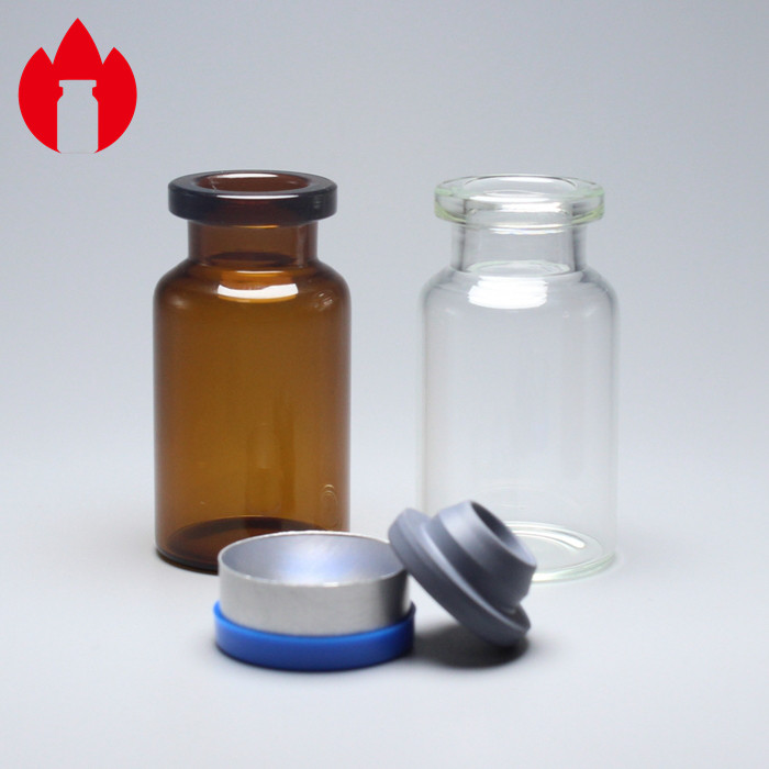 10ml Clear and Brown Tubular Glass Bottle Vial