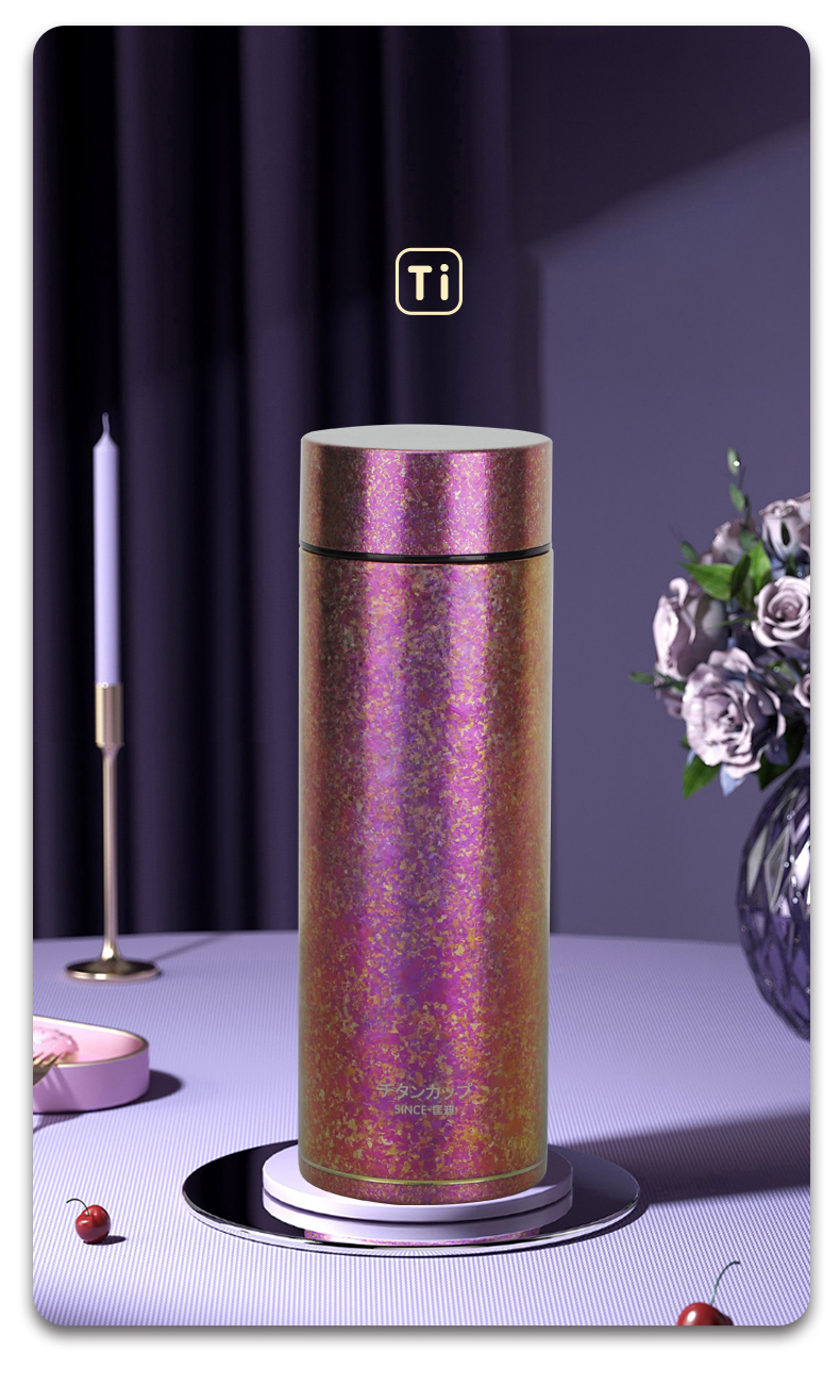 Top Grade Double-layer Vacuum Ti Water Bottle Sterilization Anti-oxidation Handmade Titanium Warm Keeping Pot