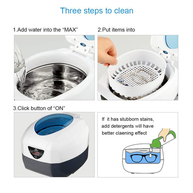 Household Ultrasonic Spectacle Cleaner , Ultrasonic Glasses Cleaner Electricity Saving