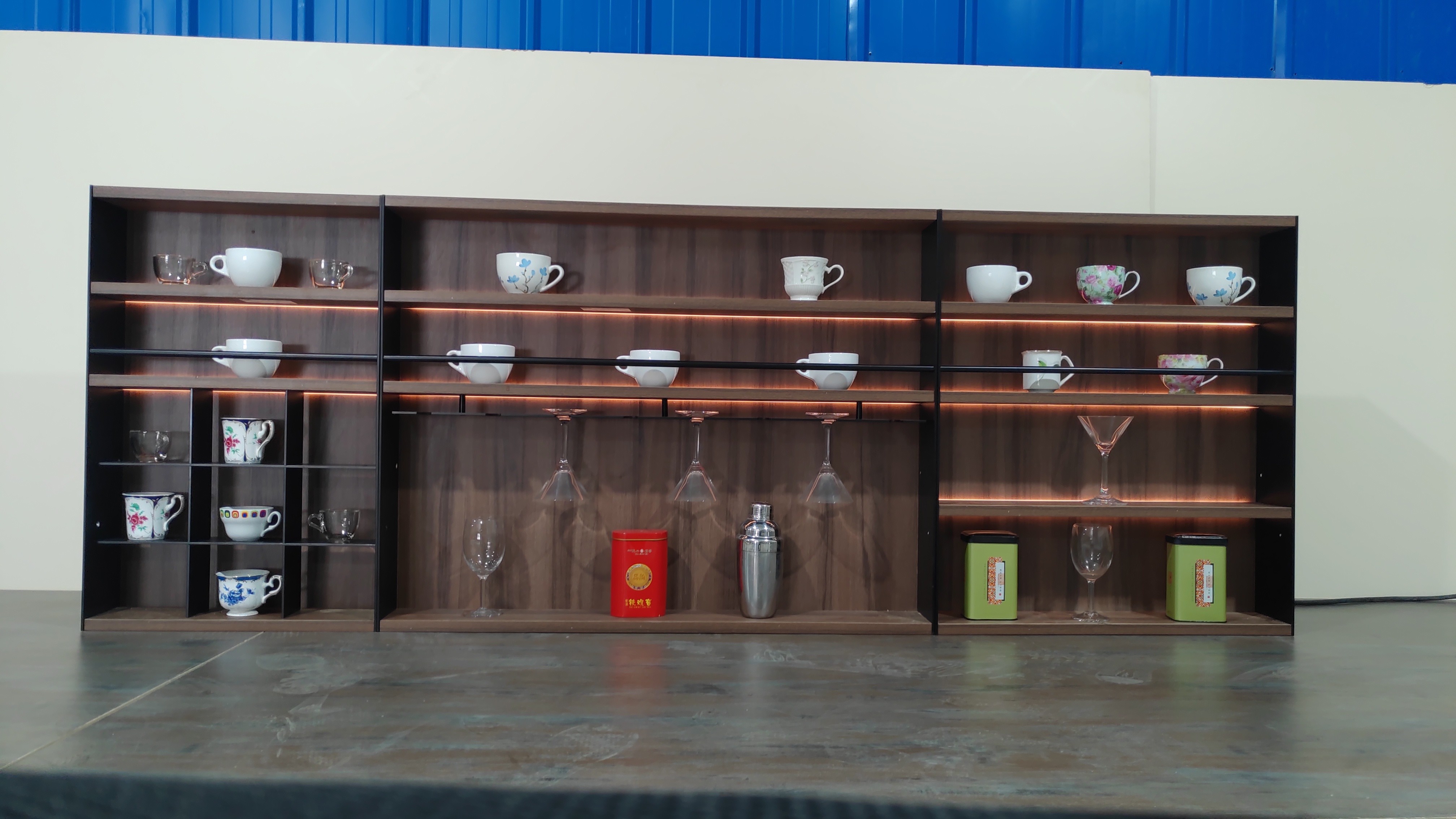 Multi-Purpose Aluminum Book Shelf Display Shelves Cabinet For Books Led Light Strip Display