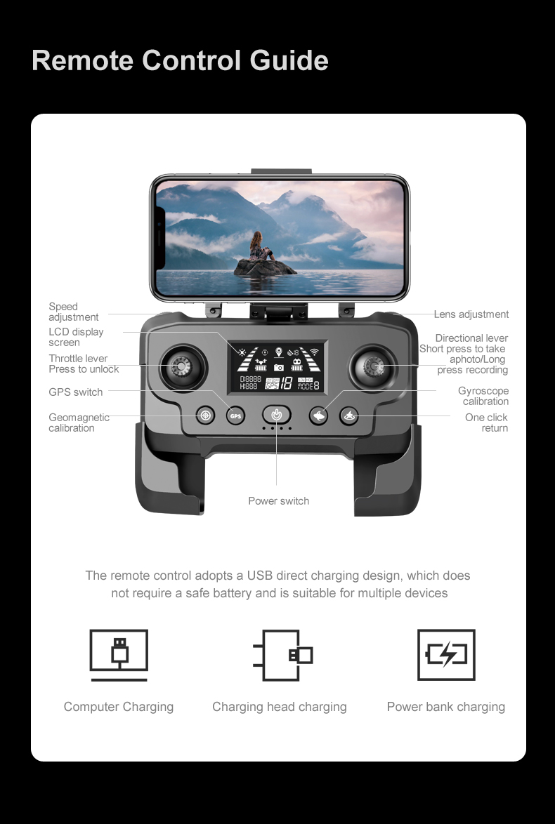 Professional RC Quadcopter Original Rg601 Max 5G GPS Drone with Dual 4K HD Camera and Optical Flow