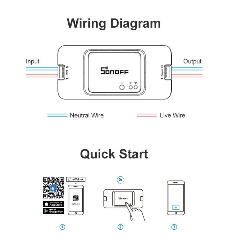 SONOFF Smart Home DIY Module Wireless Wifi Light Switch APP Voice Remote Control Timer
