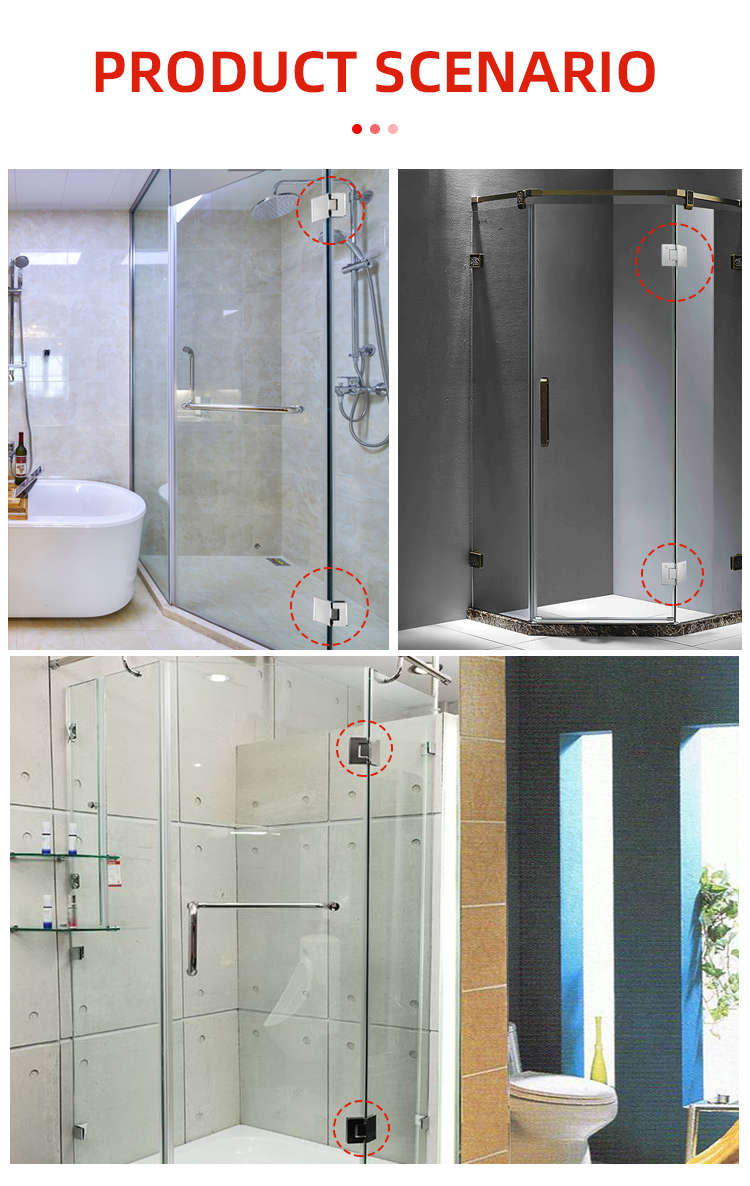Glass Clamp Black Shower Door Hinge Long Life and Sleek Design for Bathrooms