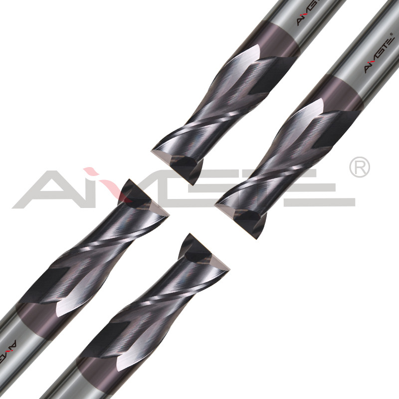 2 Flutes Carbide End Mill Cutter 30 Degree 45 Degree TiAlN Coated End Mills