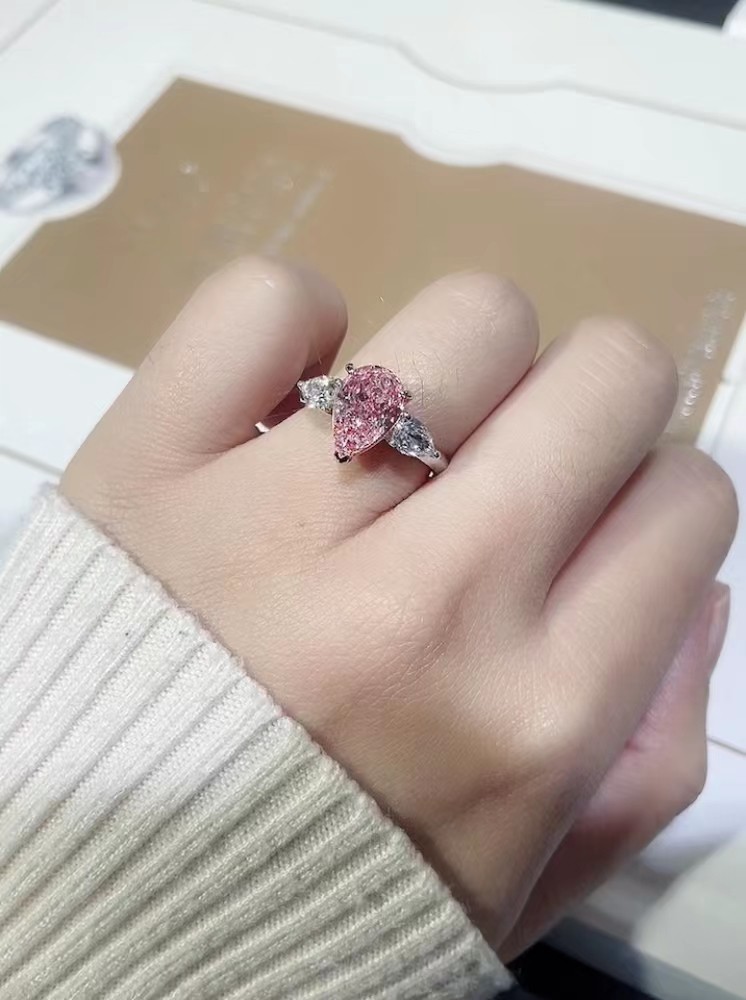 Jewelry Design Lab Diamond Jewelry Pink Pear Engagement Ring Wedding Ring Custom-made
