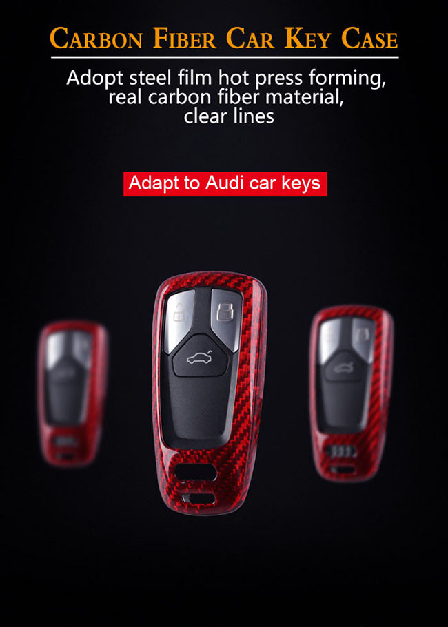 Smart Remote Wear Resistant Audi Carbon Fiber Key Cover