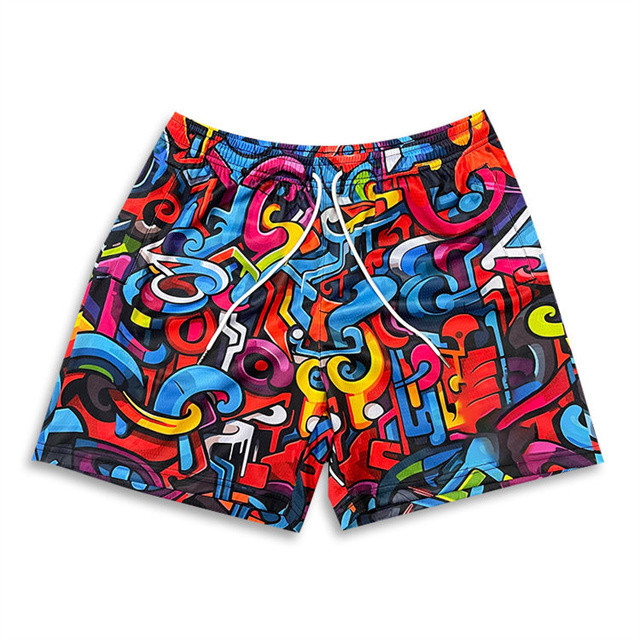 Wholesale Men Cotton Streetwear Shorts Custom Sublimation Mesh Shorts