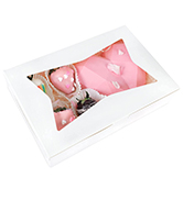 White Paper Bakery Box with Window Square Cardboard Disposable Cake Box