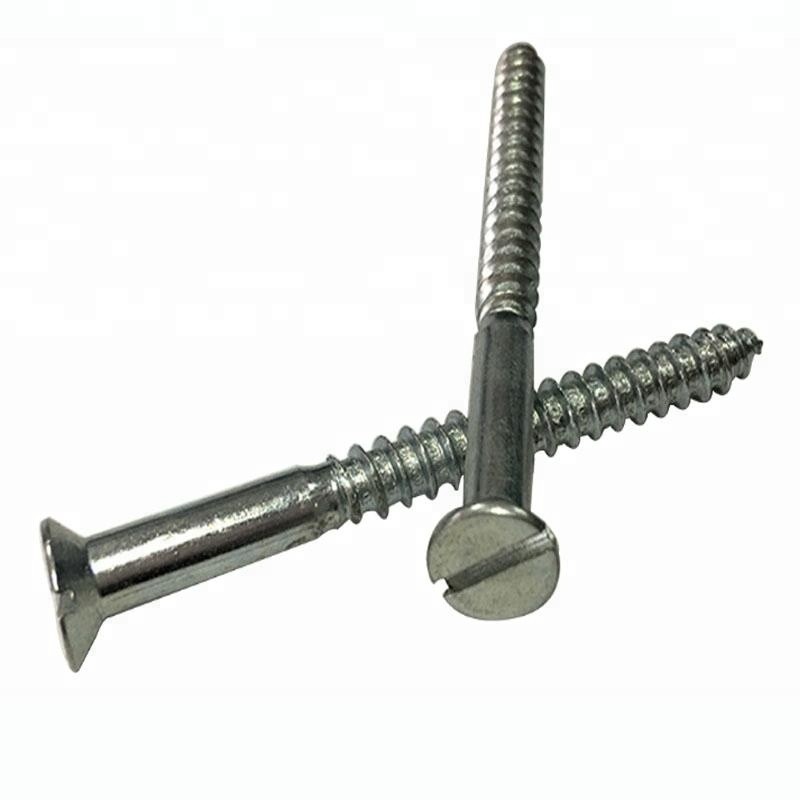 Stainless Steel Slotted Countersunk Head Wood Screws Slotted Flat Head Wood Screws