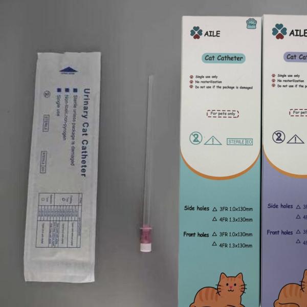 TPU Cat Urinary Catheter with Stylet Flushing Retention Reducing Urinary Stones For Cat Urinary Care